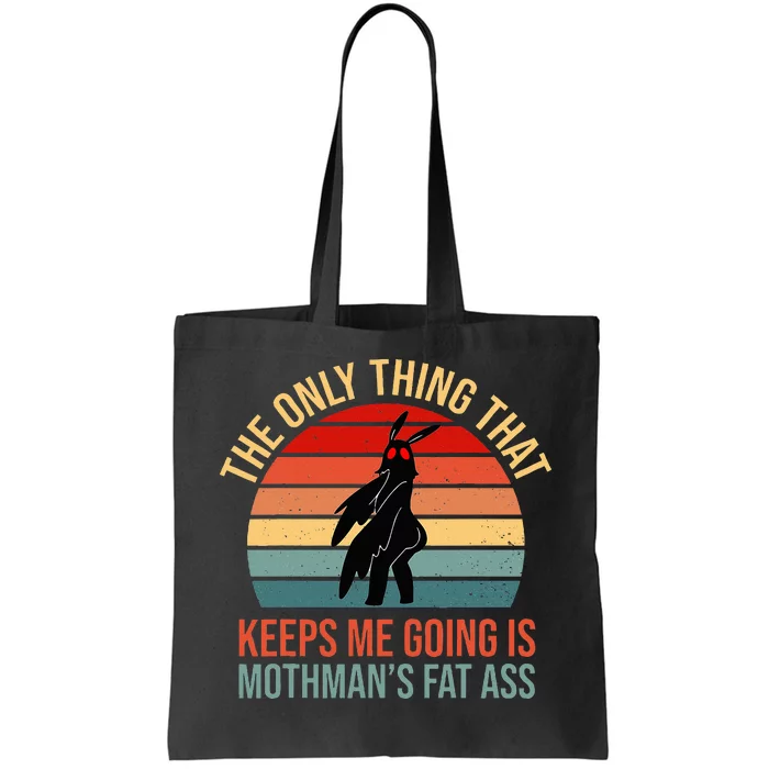 Funny Mothman Fat Ass Vintage Cryptid Funny Mothman Tote Bag