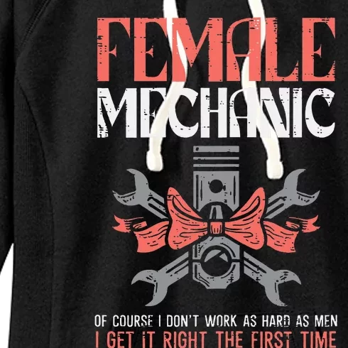 Female Mechanic Funny Car Auto Garage Women's Fleece Hoodie