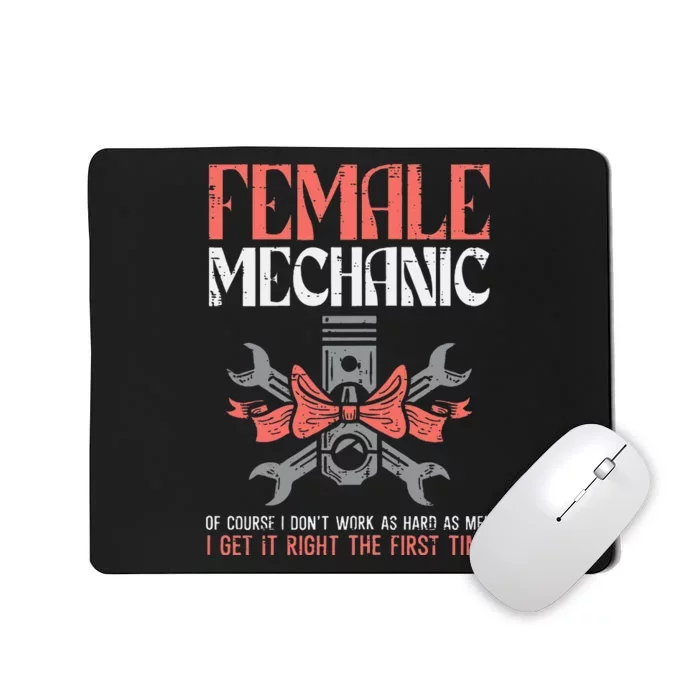 Female Mechanic Funny Car Auto Garage Mousepad