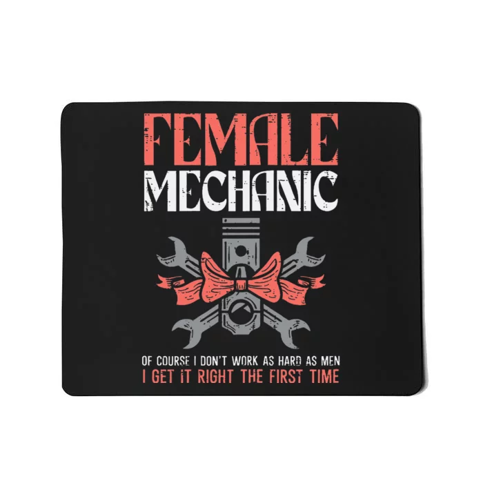 Female Mechanic Funny Car Auto Garage Mousepad