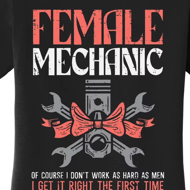 Female Mechanic Funny Car Auto Garage Women's T-Shirt