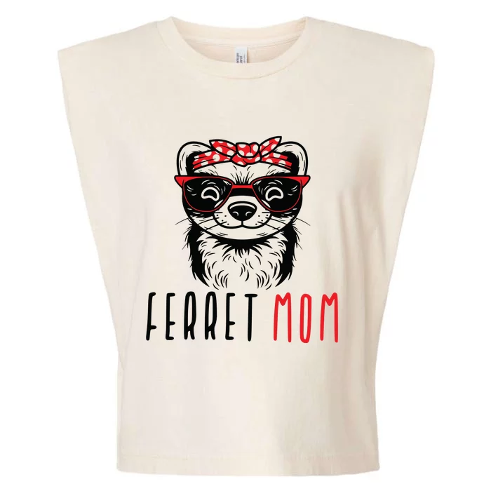 Ferret Mom Funny Animal Lover Weasel Women Mother Mama Gifts Garment-Dyed Women's Muscle Tee