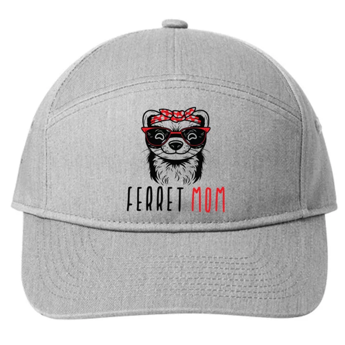 Ferret Mom Funny Animal Lover Weasel Women Mother Mama Gifts 7-Panel Snapback Hat