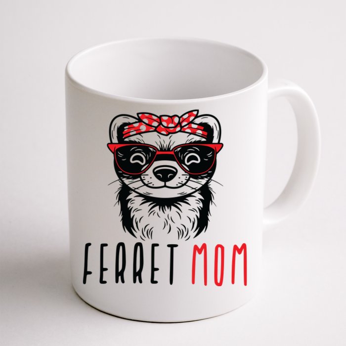 Ferret Mom Funny Animal Lover Weasel Women Mother Mama Gifts Front & Back Coffee Mug