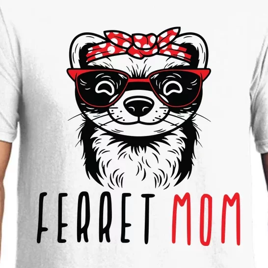 Ferret Mom Funny Animal Lover Weasel Women Mother Mama Gifts Pajama Set