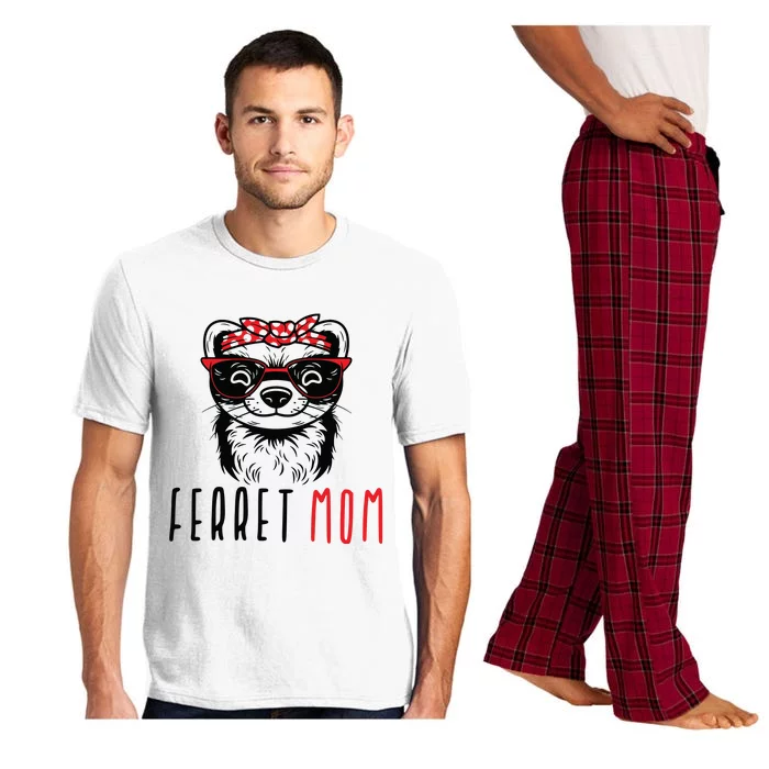 Ferret Mom Funny Animal Lover Weasel Women Mother Mama Gifts Pajama Set