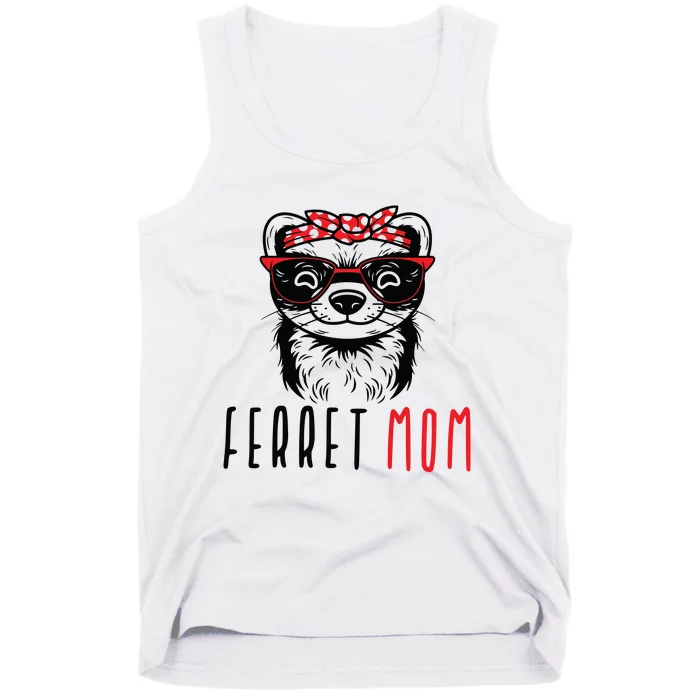 Ferret Mom Funny Animal Lover Weasel Women Mother Mama Gifts Tank Top