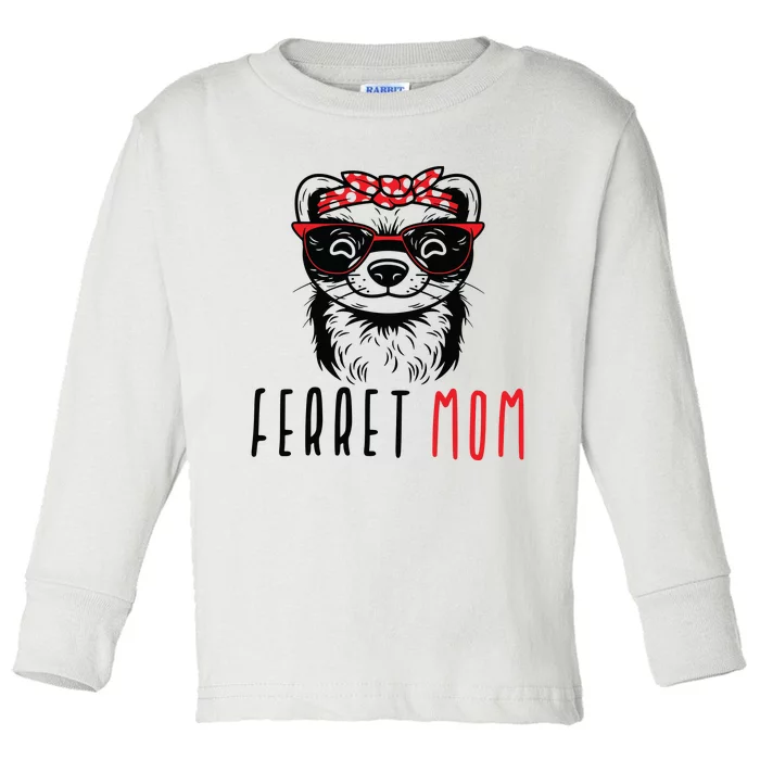 Ferret Mom Funny Animal Lover Weasel Women Mother Mama Gifts Toddler Long Sleeve Shirt