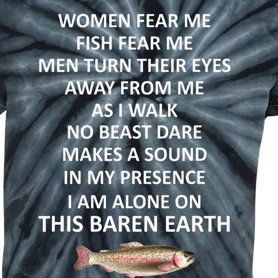 Fear Me Fish Fear Me Turn Their Eyes Away From Me Kids Tie-Dye T-Shirt