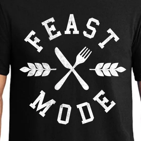 Feast Mode Fork And Knife Crossed Simple Thanksgiving Gift Pajama Set