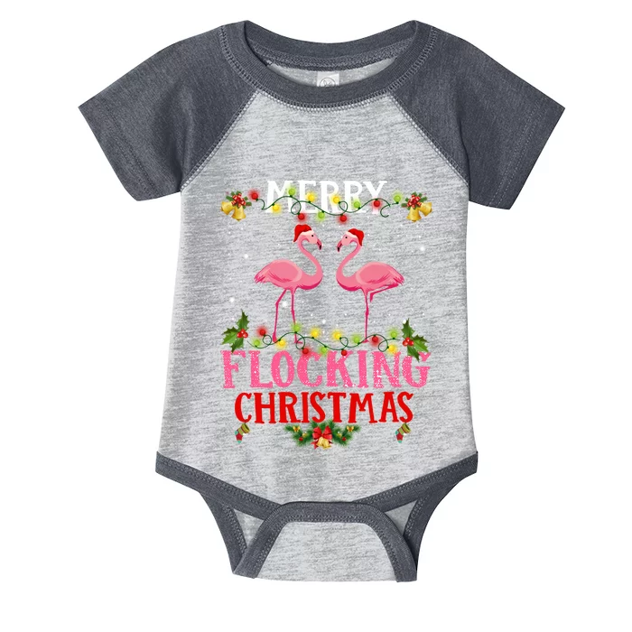 Flamingo Merry Flocking Christmas Infant Baby Jersey Bodysuit