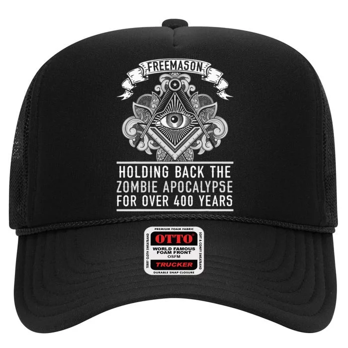 Freemason Masonic Fraternal Freemasonry Square Compass High Crown Mesh Trucker Hat