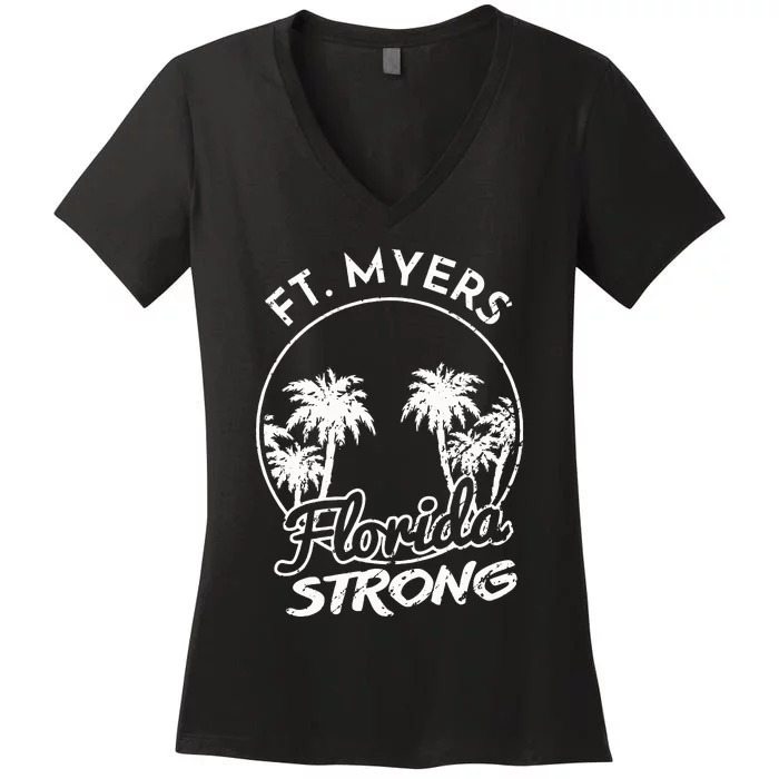 Ft. Myers Florida Strong Community Support Women's V-Neck T-Shirt