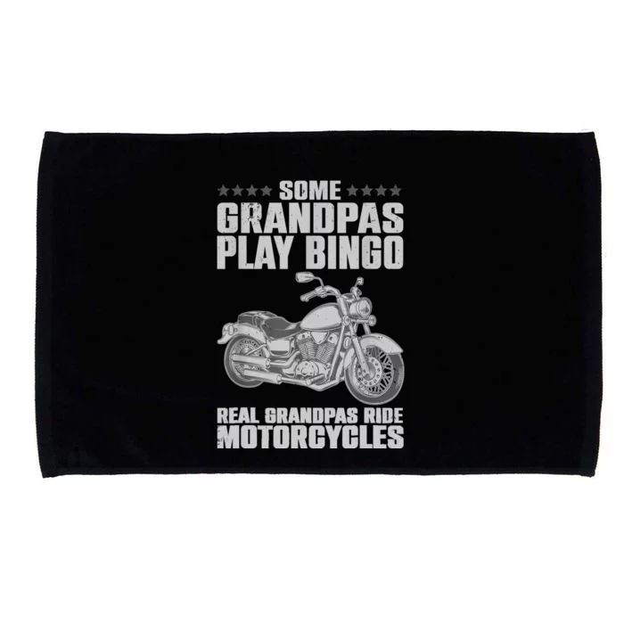 Funny Motorcycle For Grandpa Dad Motorcycle Lovers Riders Microfiber Hand Towel