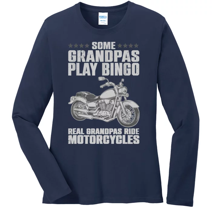 Funny Motorcycle For Grandpa Dad Motorcycle Lovers Riders Ladies Long Sleeve Shirt