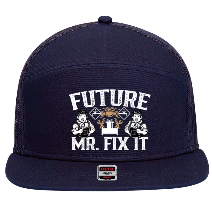 Future Mr Fix It Tinkerer Fixing Handy Repair Gift 7 Panel Mesh Trucker Snapback Hat