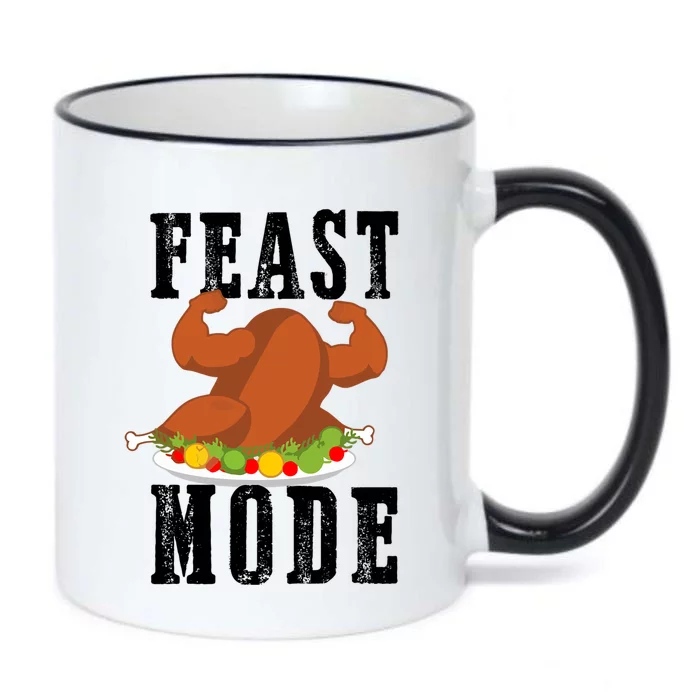 Feast Mode Funny Turkey Muscle Thanksgiving Gift Gift Black Color Changing Mug