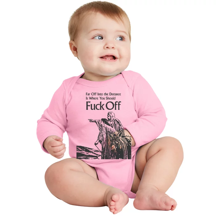 Funny Meme Fuck Off Baby Long Sleeve Bodysuit