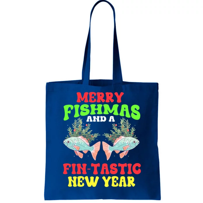 Fishing Merry Fishmas And A Fintastic New Year Great Gift Tote Bag