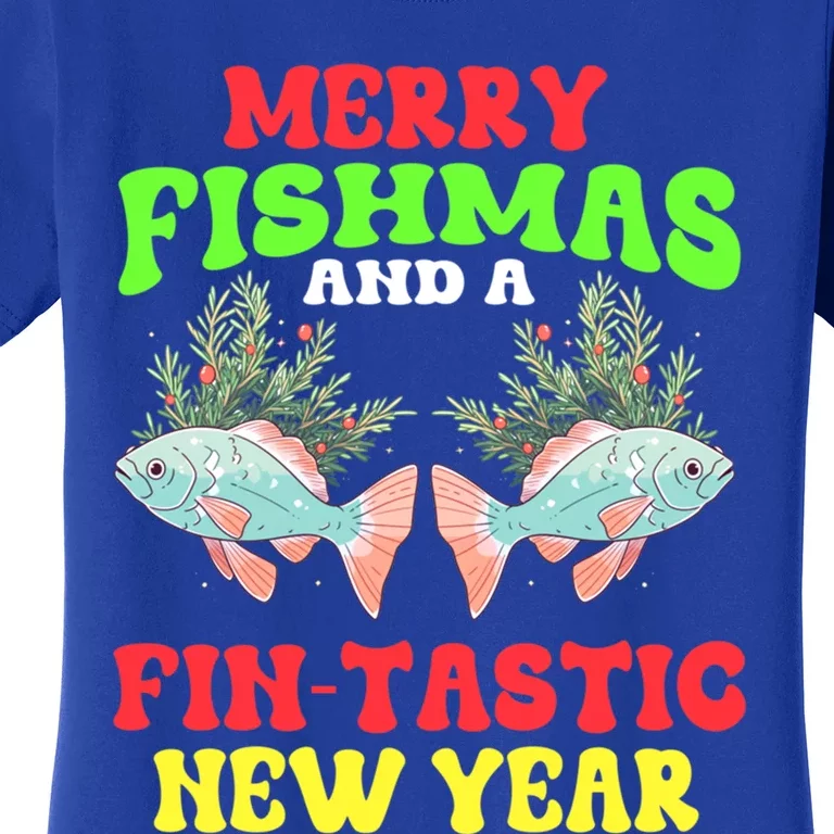 Fishing Merry Fishmas And A Fintastic New Year Great Gift Women's T-Shirt