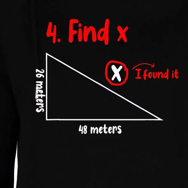 Funny Math Find X Diagram Triangle Lover Womens Funnel Neck Pullover Hood