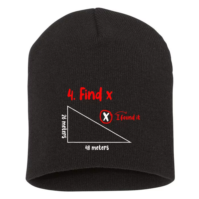 Funny Math Find X Diagram Triangle Lover Short Acrylic Beanie