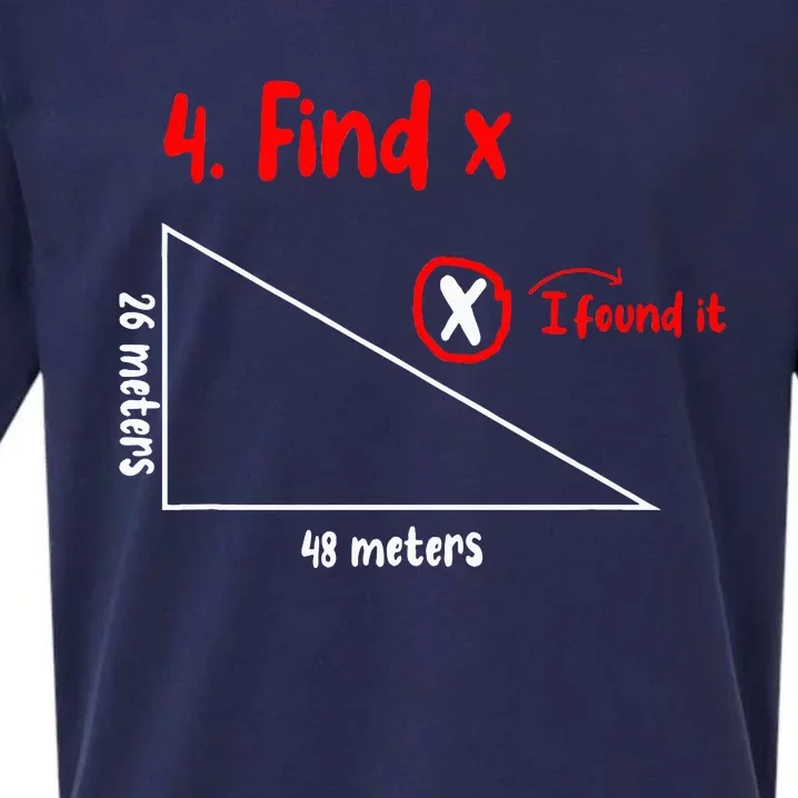 Funny Math Find X Diagram Triangle Lover Sueded Cloud Jersey T-Shirt