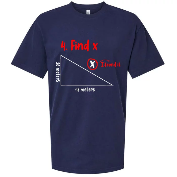 Funny Math Find X Diagram Triangle Lover Sueded Cloud Jersey T-Shirt