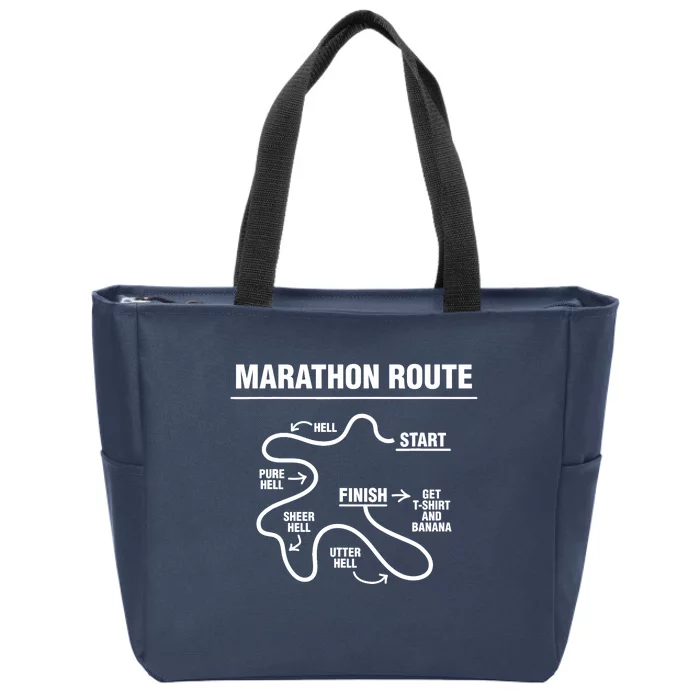 Funny Marathon Zip Tote Bag