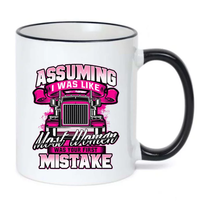 First Mistake Female Semi Truck Driver Trucker Trucking Black Color Changing Mug