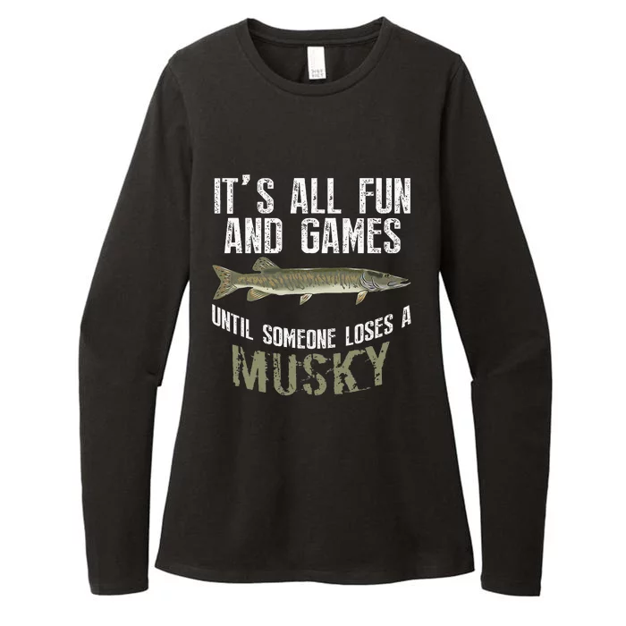 Funny Musky Fishing Muskellunge Freshwater Fish Angler Gift Womens CVC Long Sleeve Shirt