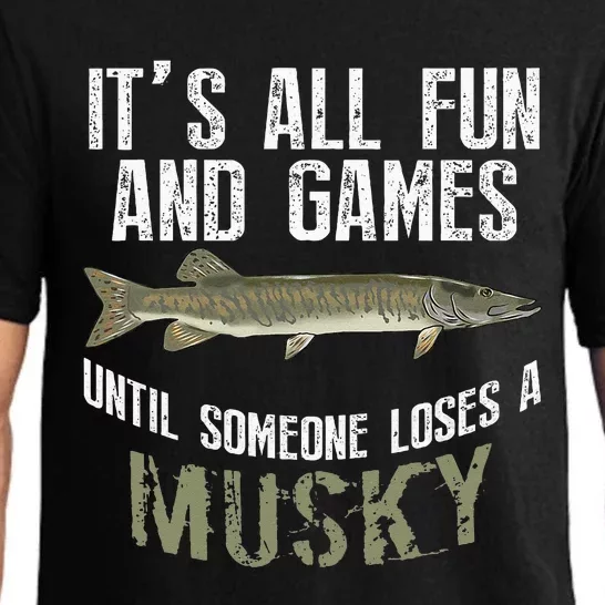 Funny Musky Fishing Muskellunge Freshwater Fish Angler Gift Pajama Set