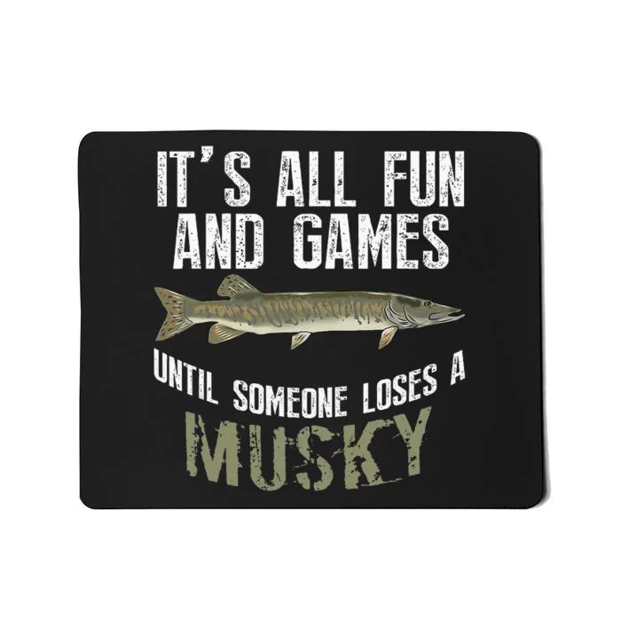 Funny Musky Fishing Muskellunge Freshwater Fish Angler Gift Mousepad