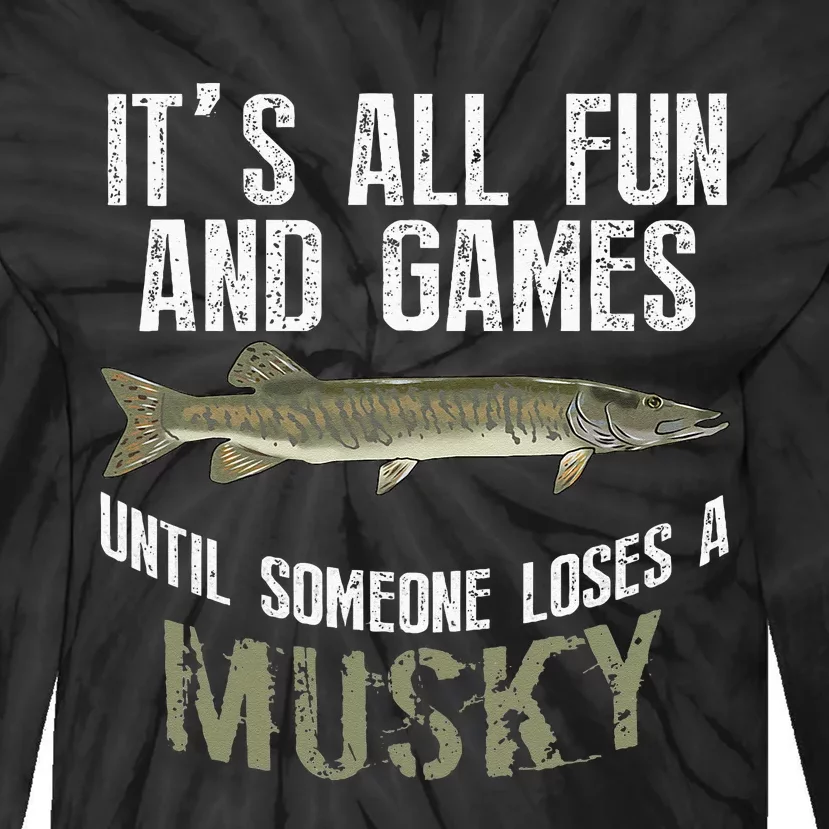 Funny Musky Fishing Muskellunge Freshwater Fish Angler Gift Tie-Dye Long Sleeve Shirt