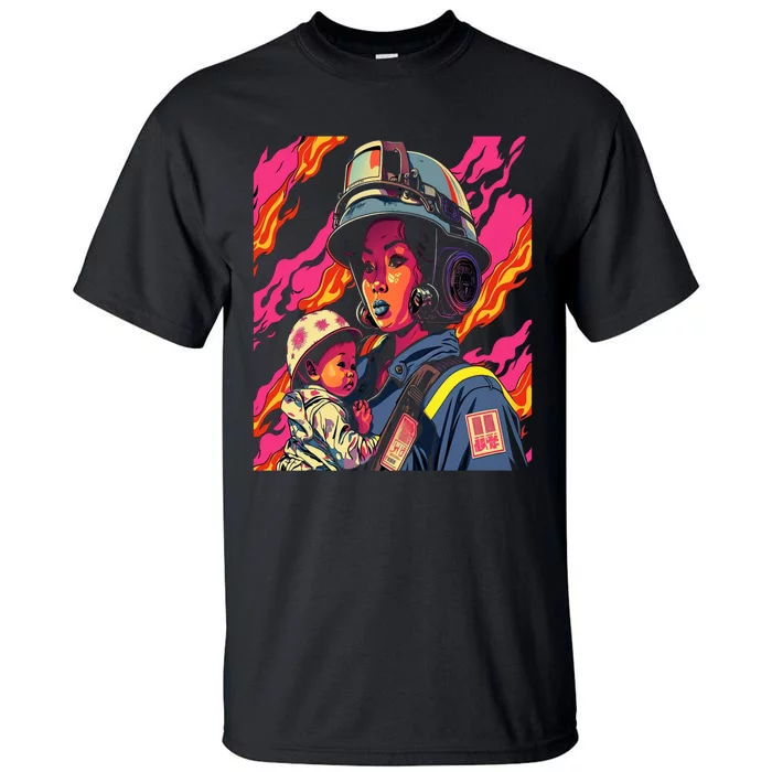 Firefighter Mom Firewoman Mother Mother's Day Tall T-Shirt