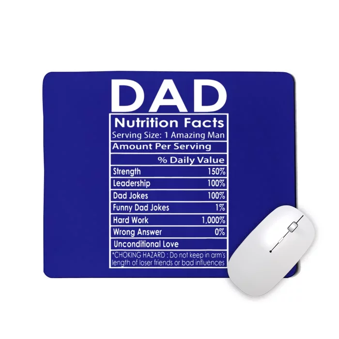 Funny Men's Father's Day Dad Nutrition Facts Gift Mousepad