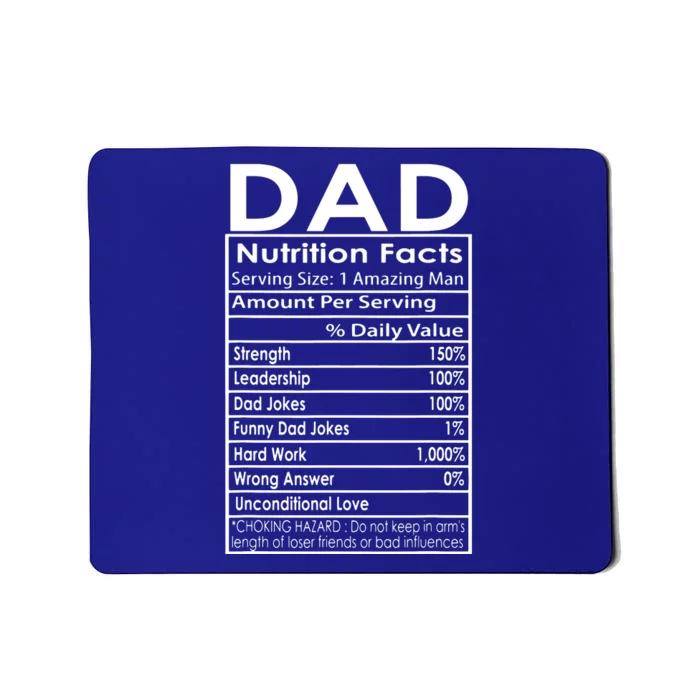 Funny Men's Father's Day Dad Nutrition Facts Gift Mousepad