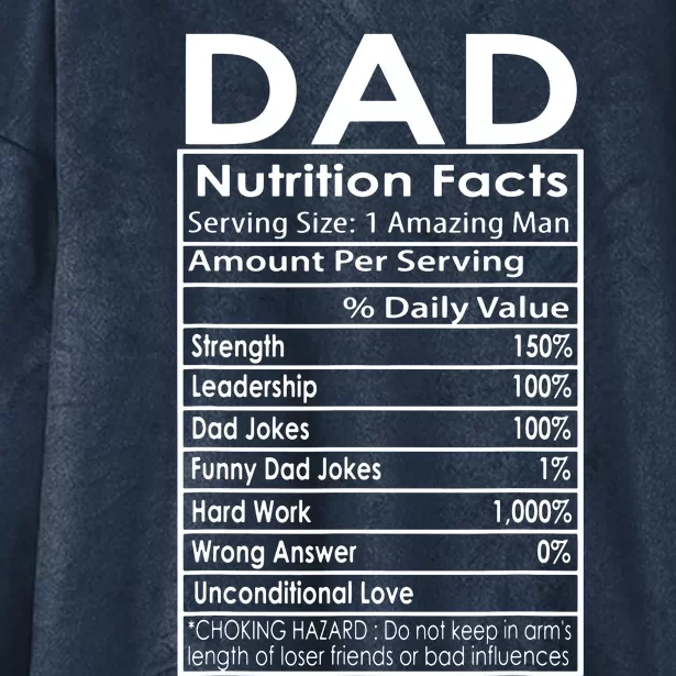 Funny Men's Father's Day Dad Nutrition Facts Gift Hooded Wearable Blanket