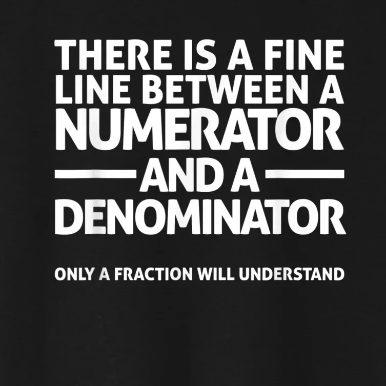 Funny Math FINE LINE NUMERATOR DENOMINATOR Women's Crop Top Tee