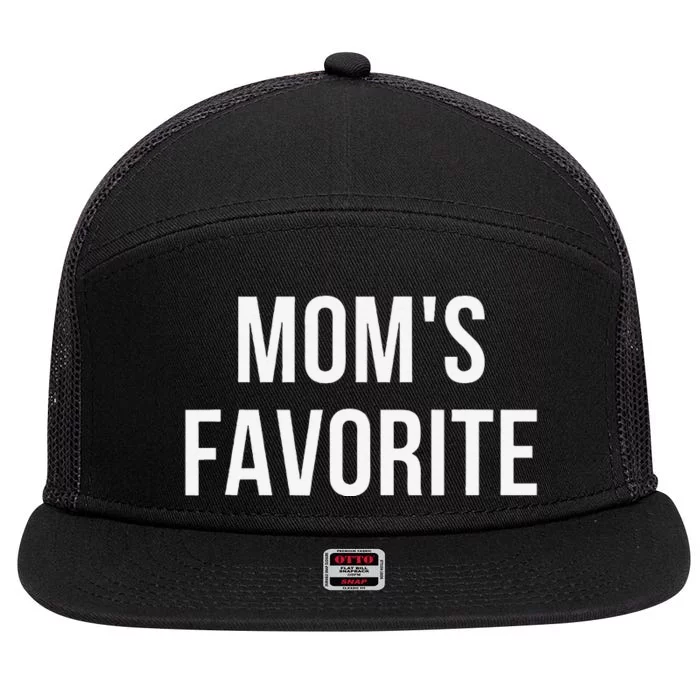 Funny MomS Favorite 7 Panel Mesh Trucker Snapback Hat