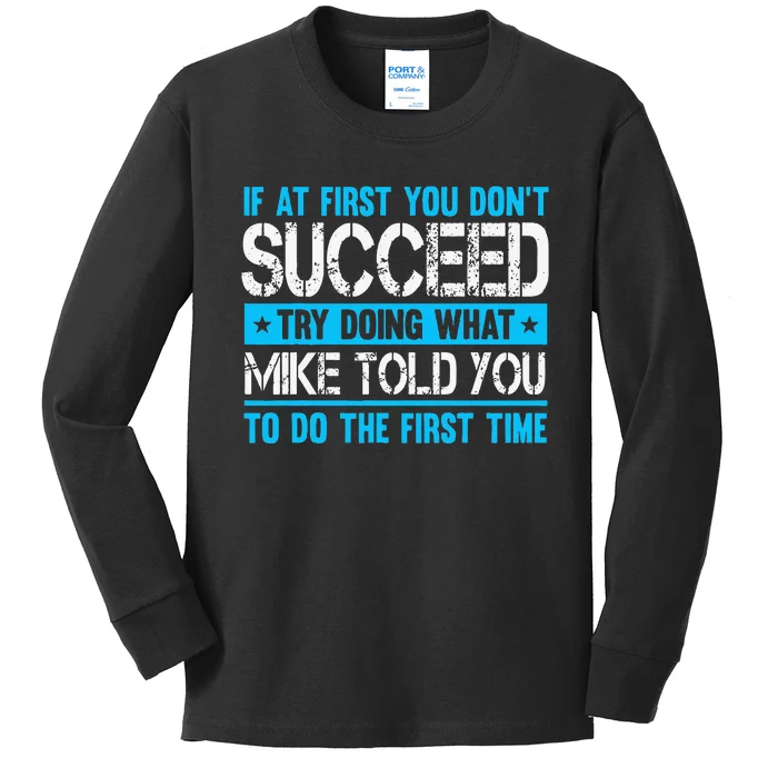 Funny Mike Kids Long Sleeve Shirt