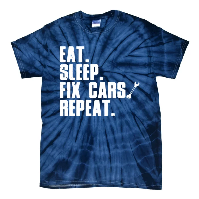 Funny Mechanic For Men Dad Auto Garage Automobile Car Lover Tie-Dye T-Shirt