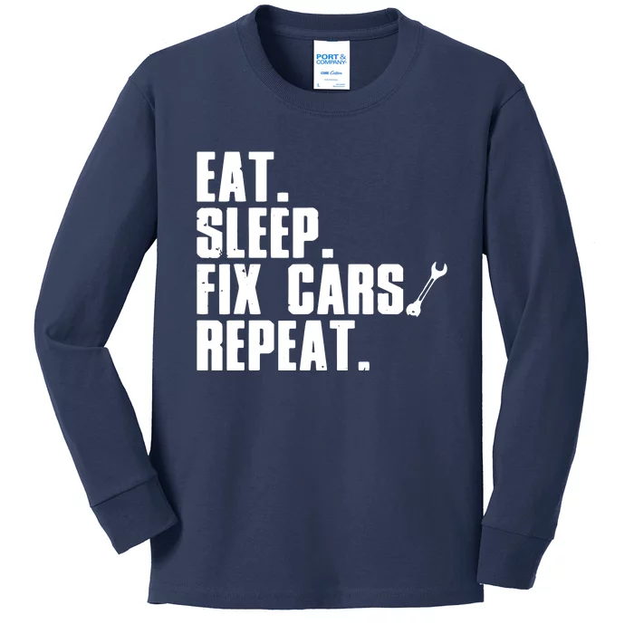 Funny Mechanic For Men Dad Auto Garage Automobile Car Lover Kids Long Sleeve Shirt