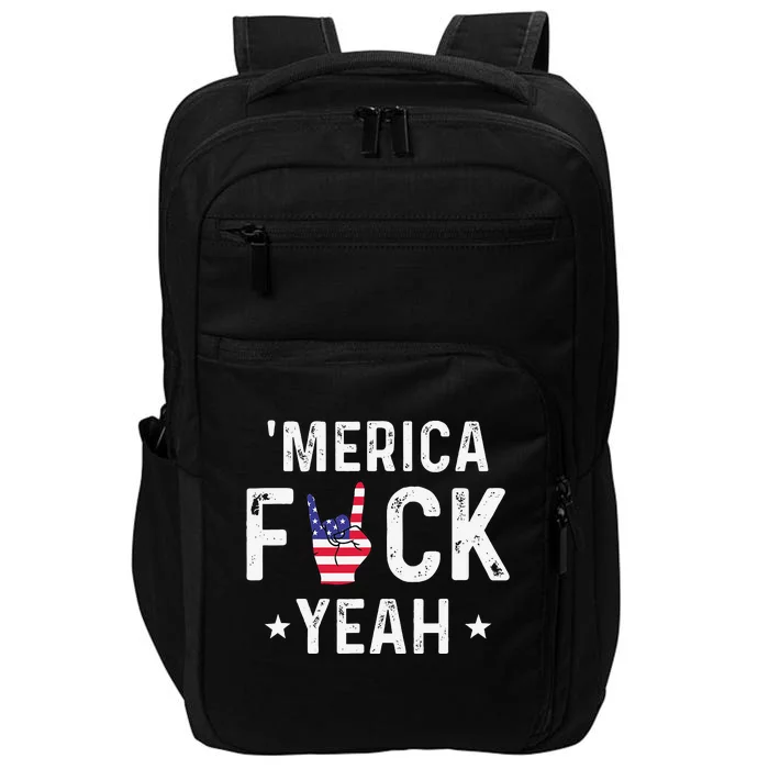 Funny Merica Fuck Yeah 4th Of July Impact Tech Backpack