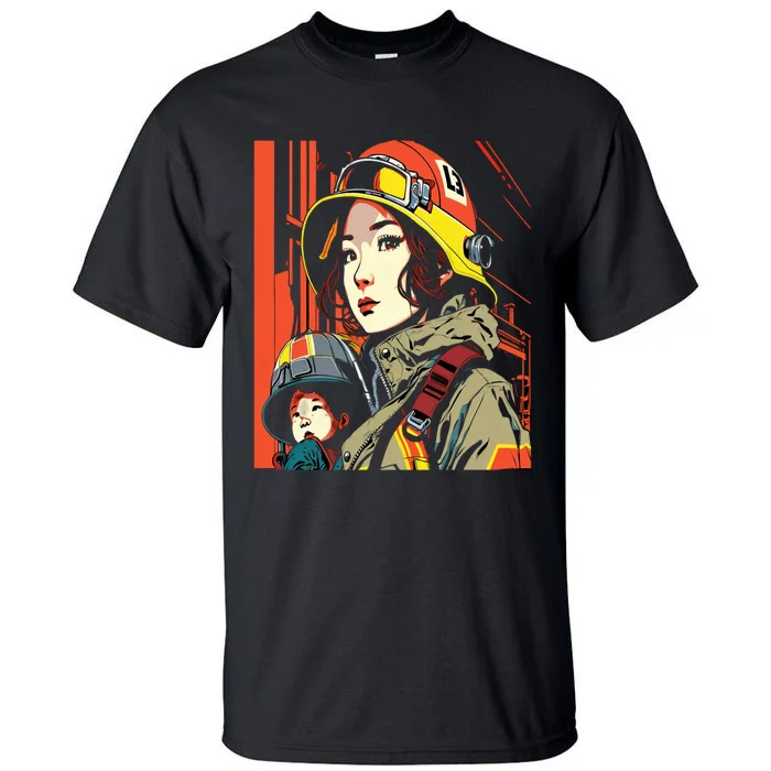 Firefighter Mom Firewoman Mother Mother's Day Gift Tall T-Shirt