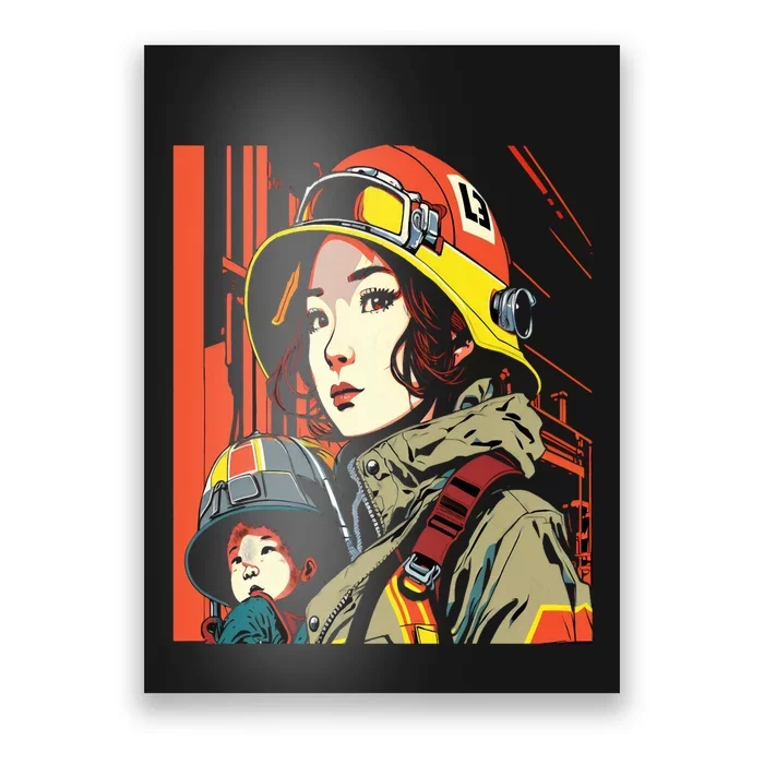 Firefighter Mom Firewoman Mother Mother's Day Gift Poster