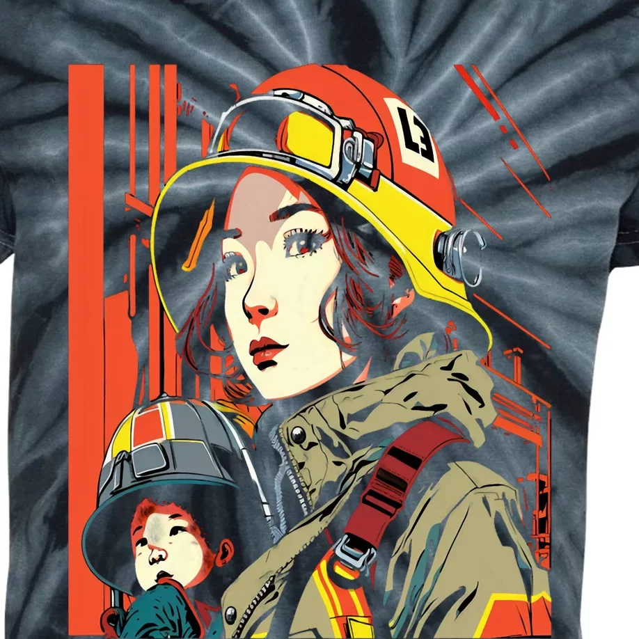 Firefighter Mom Firewoman Mother Mother's Day Gift Kids Tie-Dye T-Shirt