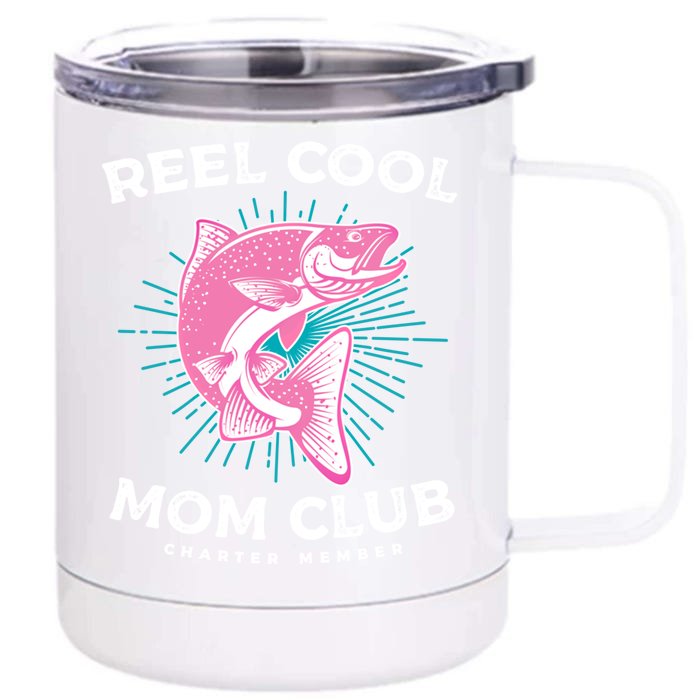 Funny Mom Fishing Design For Mother's Day Cool Gift Front & Back 12oz Stainless Steel Tumbler Cup