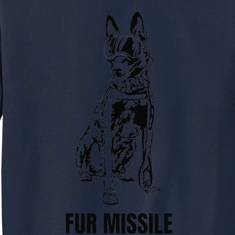 Fur Missile Funny Black Belgian Malinois Dog Tall Sweatshirt