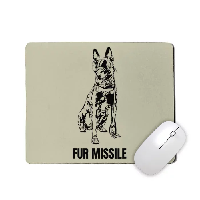 Fur Missile Funny Black Belgian Malinois Dog Mousepad